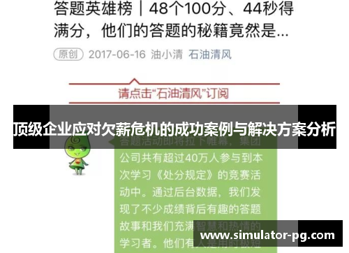 顶级企业应对欠薪危机的成功案例与解决方案分析