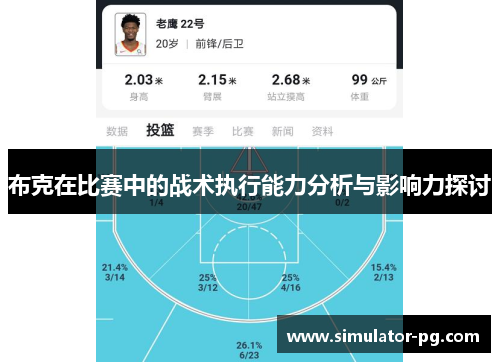 布克在比赛中的战术执行能力分析与影响力探讨